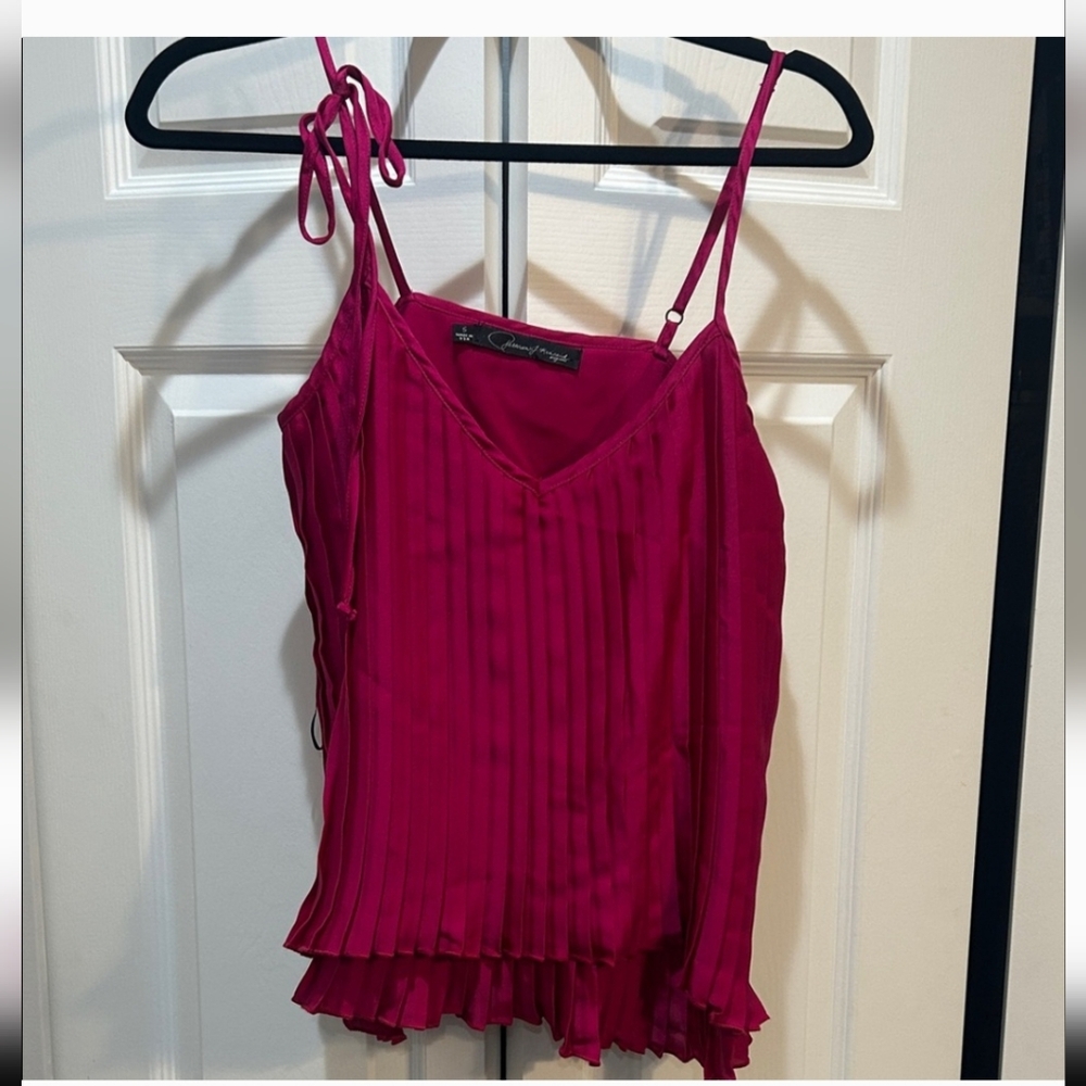 PATTERSON J. KINCAID Chic Pleated Women's Top SZ LG